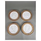 Bisque medallions in gilt wood frames