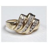 14k yellow gold and diamond ring