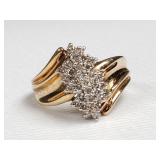 Vintage 14k yellow gold and diamond ring