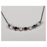 13k white gold necklace with three diamonds and