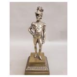 Vintage polished brass Napoleon Bonaparte statue