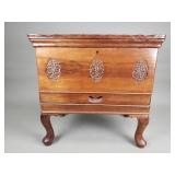 Vintage carved mahogany jewelry chest