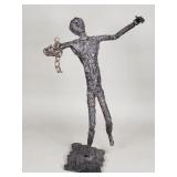 Vintage steel brutalist sculpture in the style