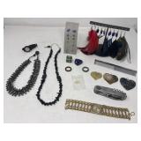 Group of costume jewelry and assorted items
