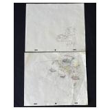 Pair of vintage Flintstones animation cels