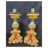 Antique Italian carved giltwood and polychrome