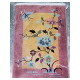 Vintage handmade Asian floral rug