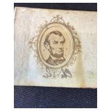 Antique Civil War era photo album with Abe Lincoln