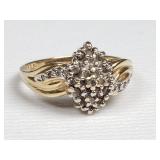 14k gold and diamond ring