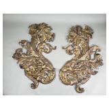 Pair of vintage brass plaques