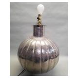 Vintage pumpkin shaped chrome table lamp