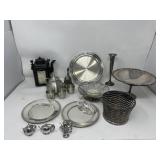 Group of pewter & silver plated items