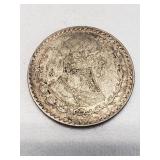 1966 Mexican one peso silver coin