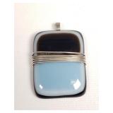 Sterling silver and fused glass pendant
