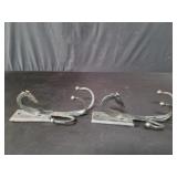 Pair of hand forged triple wall hooks