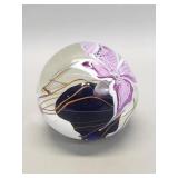 Signed hand blown art glass paperweight