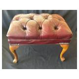 Vintage leather ottoman