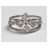 14k white gold and diamond ring