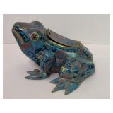 Vintage Chinese cloisonne and enamel frog