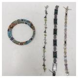 Group of bracelets with semiprecious stones