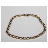 14k gold curb link chain bracelet