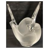 Vintage Lilique frosted crystal 'Sylvie' vase