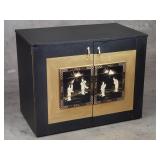 Contemporary veneer cabinet with mother of pearl