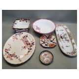Group of vintage porcelain and ceramic trays,