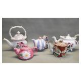 Group of porcelain and ceramic teapots