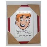 Framed Don Parent's 'Archie' personalized to