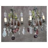 Pair of French Louis XV-style brass hanging lights