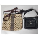 2 Coach women's handbag leather and box logo