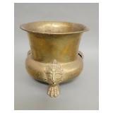 Vintage footed brass planter