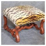Contemporary tiger print upholstery and wood