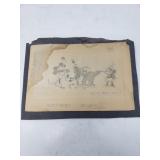 Marc Davis pencil drawing WDC 1923 steam boat