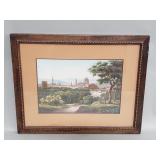 Mixed media painting of Florence from San Miniato