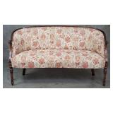 Vintage French walnut and upholstered settee