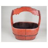 Vintage Asian wooden bucket