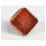 10k yellow gold men's signet ring with a