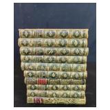 Ten antique Tennyson's Poetical Works leather