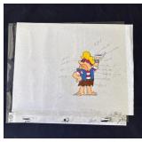 Vintage Barney Rubble animation cel