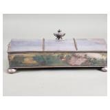Vintage silver plate desk casket/ink stand