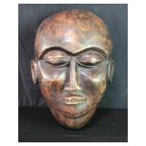 Vintage hand carved wood wall mask