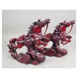 Pair of resin horse sculptures