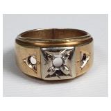 14k yellow and white gold ring, no stones