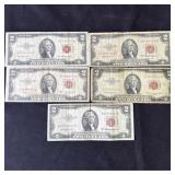 Lot of 1953 U.S. $2 dollar notes