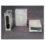 Three sterling silver matchbox holders