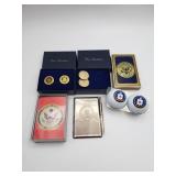 Bill Clinton commemorative cufflinks, note case