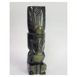 Vintage hand carved obsidian totem figure
