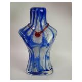 Studio art glass female torso vase